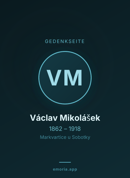 Gedenkportrait von Václav Mikolášek