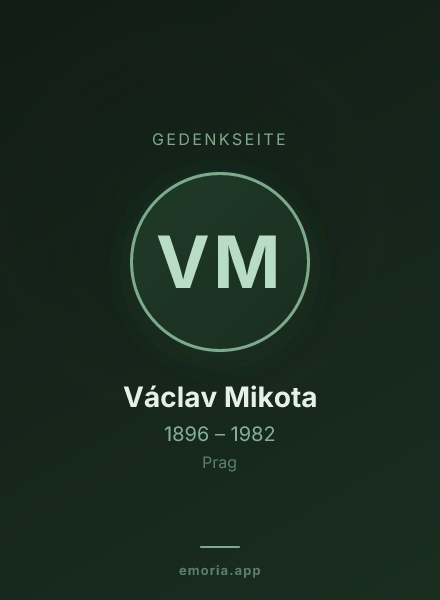 Gedenkportrait von Václav Mikota