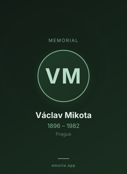 Memorial portrait of Václav Mikota