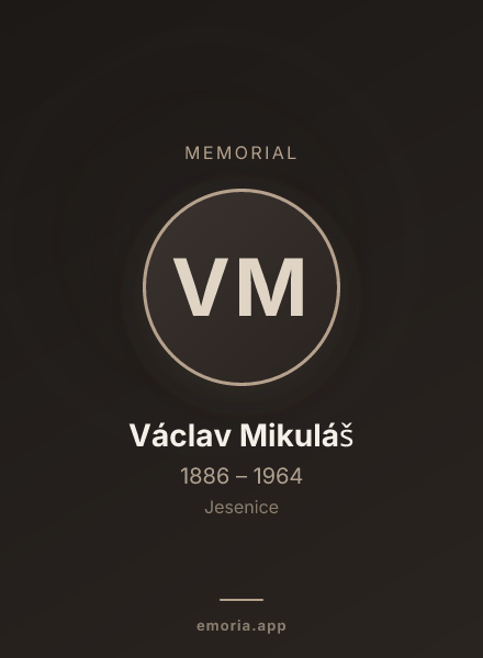 Memorial portrait of Václav Mikuláš