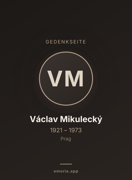 Gedenkportrait von Václav Mikulecký