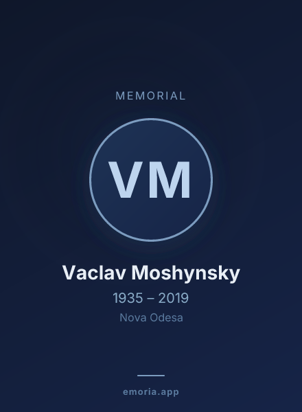 Memorial portrait of Vaclav Moshynsky