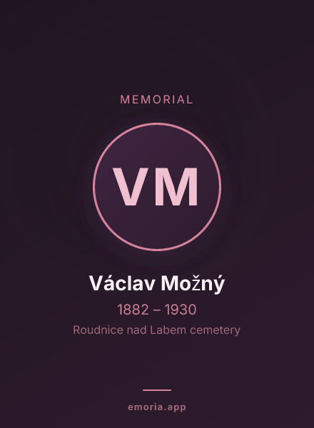 Memorial portrait of Václav Možný