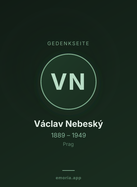 Gedenkportrait von Václav Nebeský