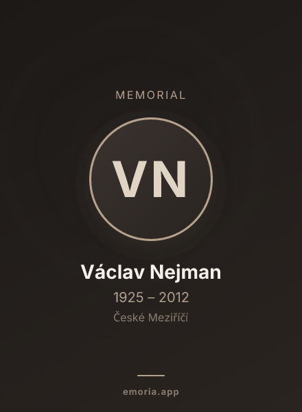 Memorial portrait of Václav Nejman