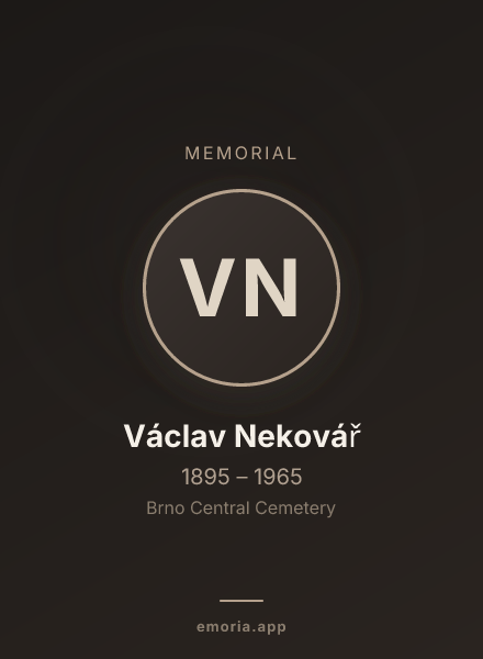 Memorial portrait of Václav Nekovář