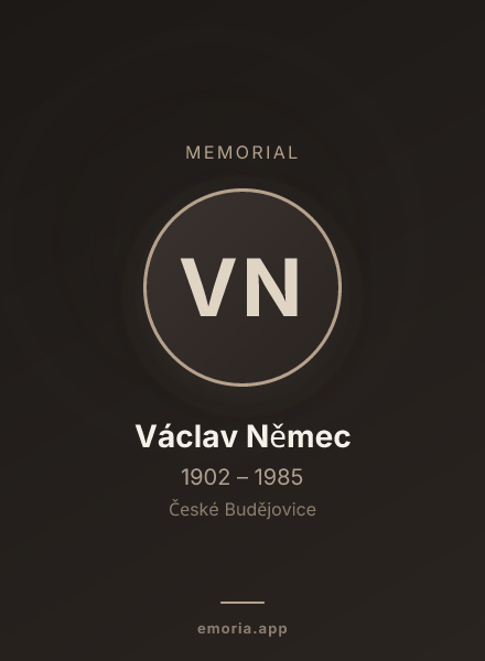Memorial portrait of Václav Němec
