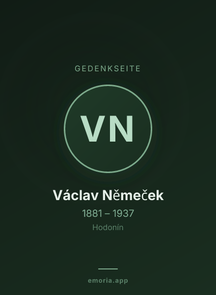 Gedenkportrait von Václav Němeček