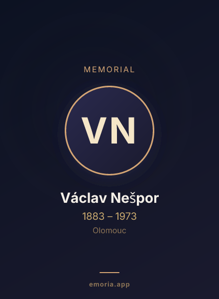 Memorial portrait of Václav Nešpor
