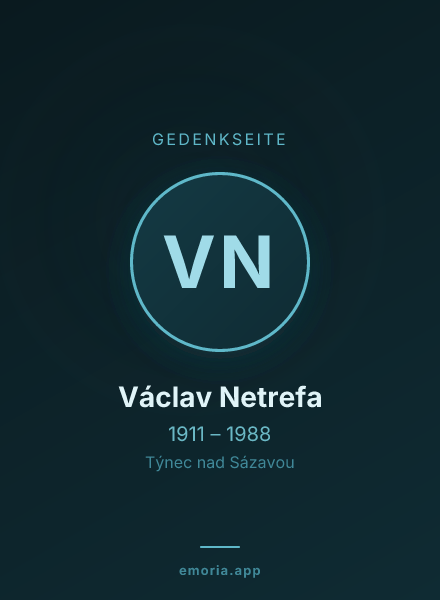 Gedenkportrait von Václav Netrefa