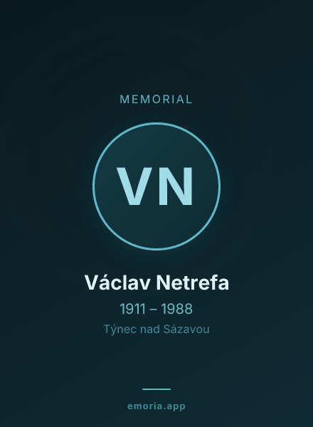 Memorial portrait of Václav Netrefa