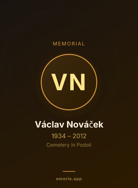 Memorial portrait of Václav Nováček