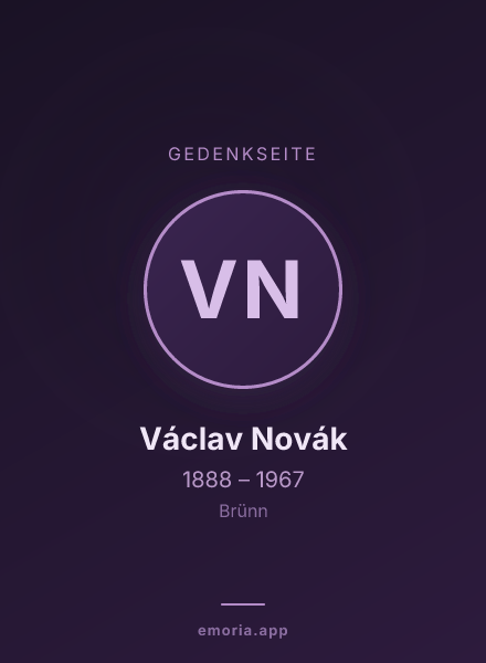 Gedenkportrait von Václav Novák