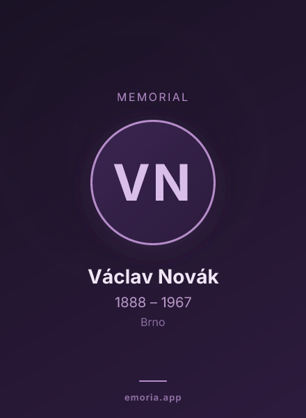 Memorial portrait of Václav Novák