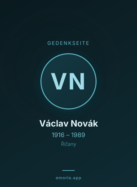 Gedenkportrait von Václav Novák
