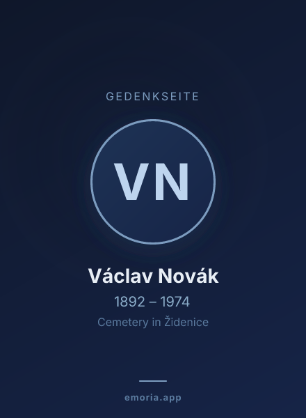 Gedenkportrait von Václav Novák