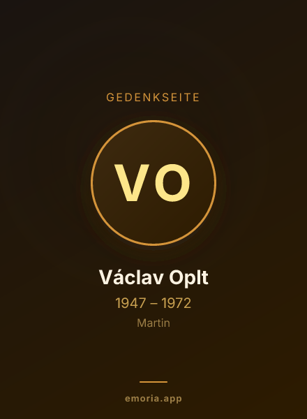 Gedenkportrait von Václav Oplt