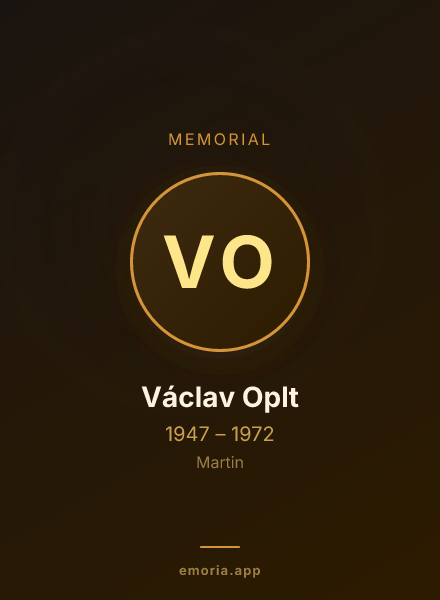 Memorial portrait of Václav Oplt