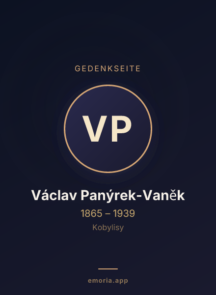 Gedenkportrait von Václav Panýrek-Vaněk
