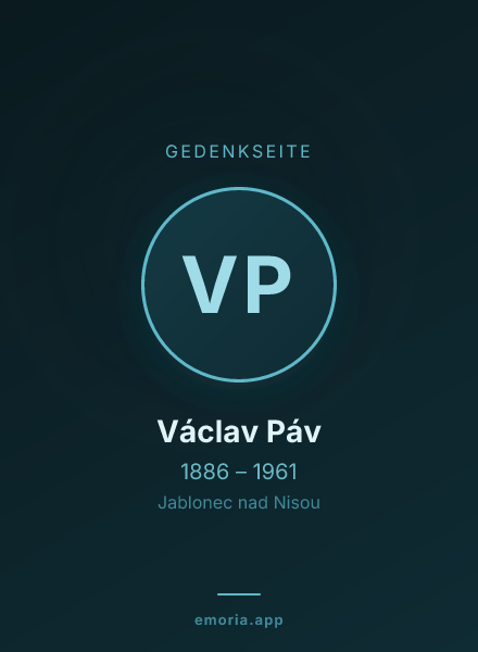 Gedenkportrait von Václav Páv