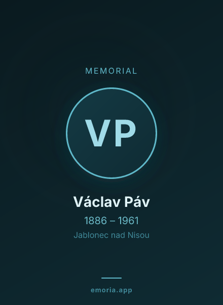 Memorial portrait of Václav Páv