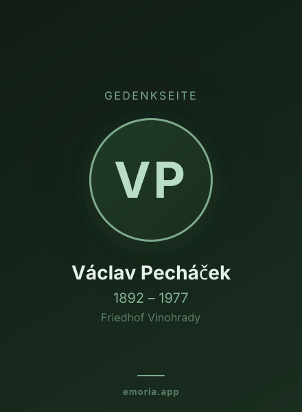 Gedenkportrait von Václav Pecháček