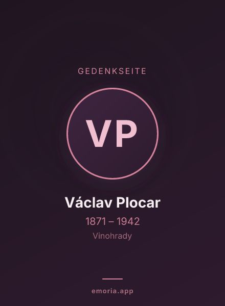 Gedenkportrait von Václav Plocar