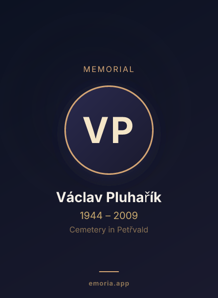 Memorial portrait of Václav Pluhařík