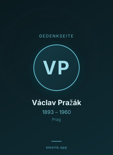 Gedenkportrait von Václav Pražák