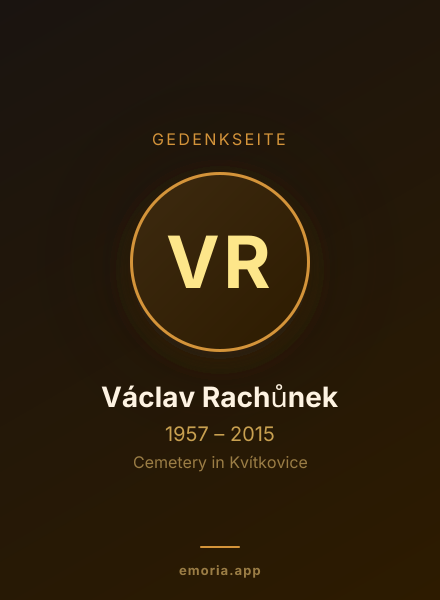Gedenkportrait von Václav Rachůnek