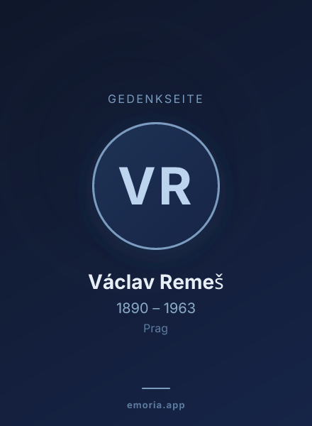Gedenkportrait von Václav Remeš
