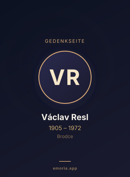 Gedenkportrait von Václav Resl