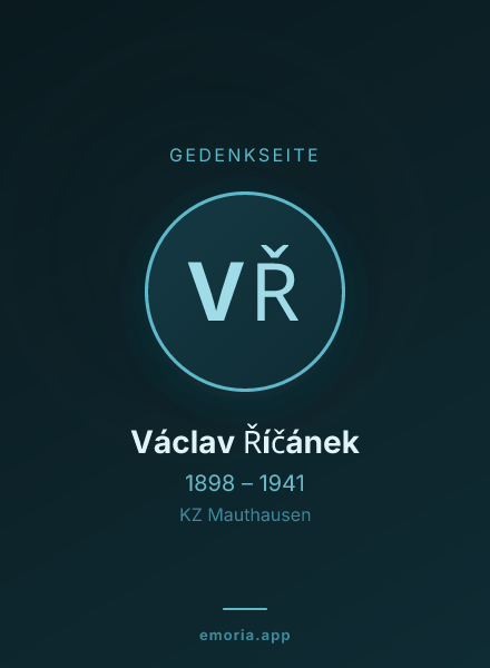 Gedenkportrait von Václav Říčánek