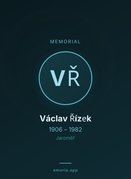 Memorial portrait of Václav Řízek