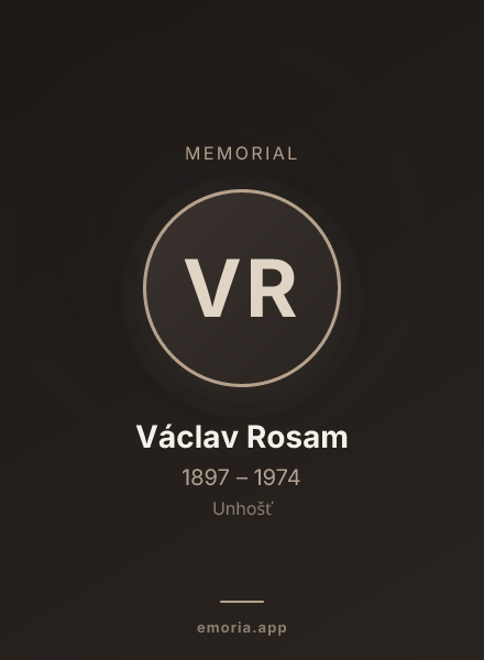 Memorial portrait of Václav Rosam
