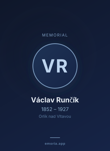 Memorial portrait of Václav Runčík