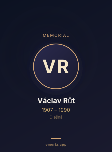Memorial portrait of Václav Růt