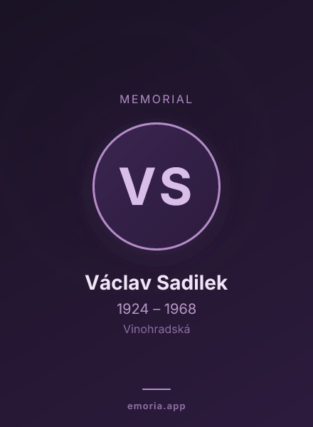 Memorial portrait of Václav Sadilek