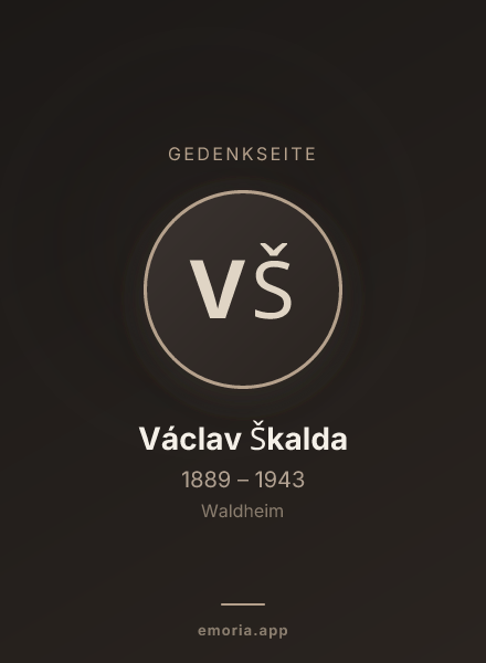 Gedenkportrait von Václav Škalda