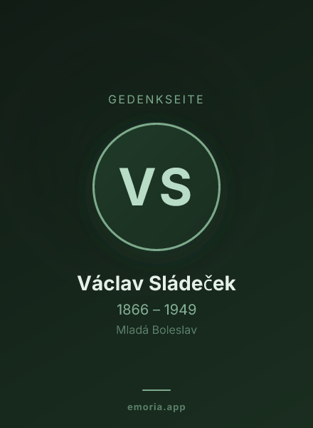 Gedenkportrait von Václav Sládeček