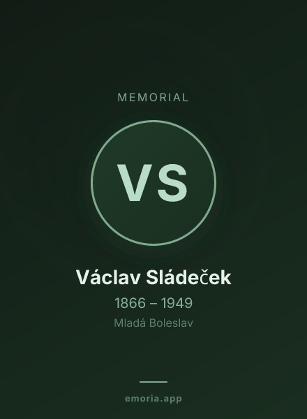 Memorial portrait of Václav Sládeček