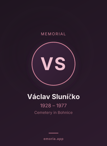 Memorial portrait of Václav Sluníčko