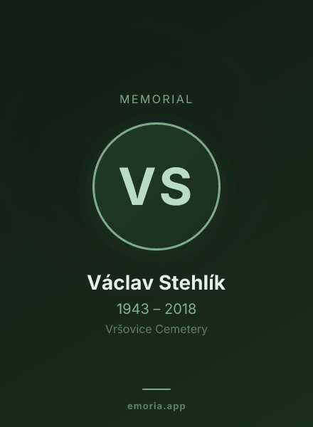 Memorial portrait of Václav Stehlík