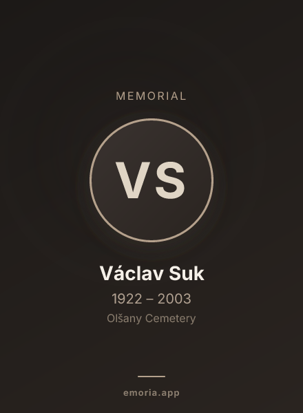 Memorial portrait of Václav Suk