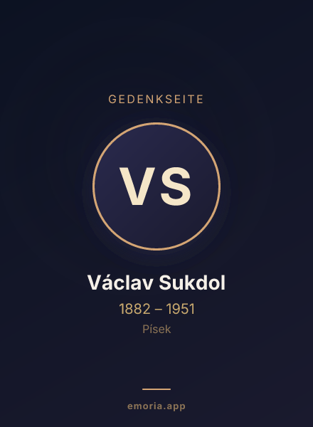 Gedenkportrait von Václav Sukdol