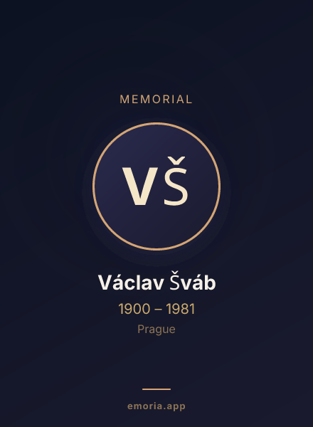 Memorial portrait of Václav Šváb