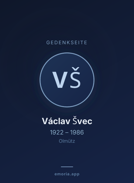 Gedenkportrait von Václav Švec