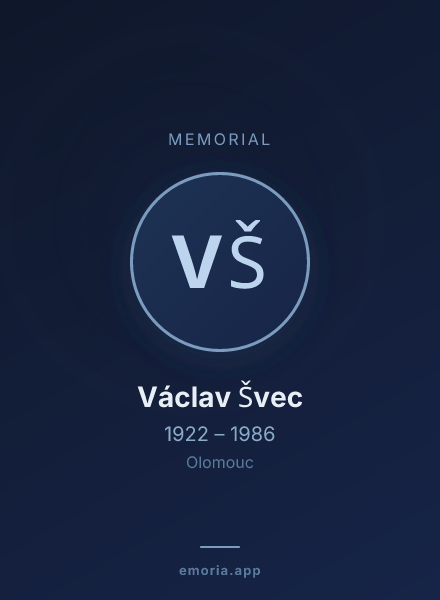 Memorial portrait of Václav Švec