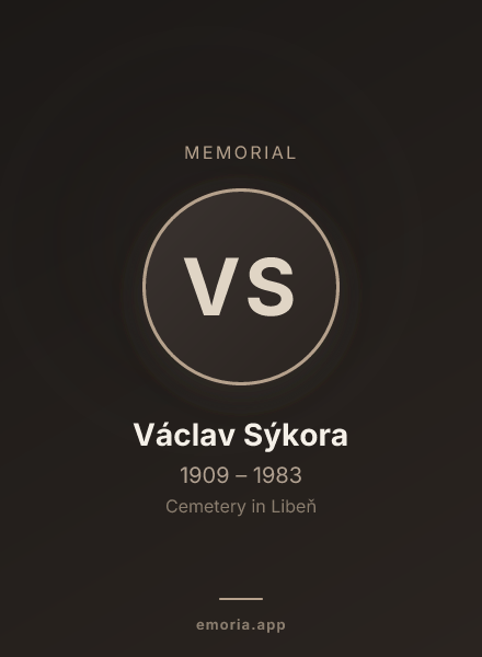 Memorial portrait of Václav Sýkora