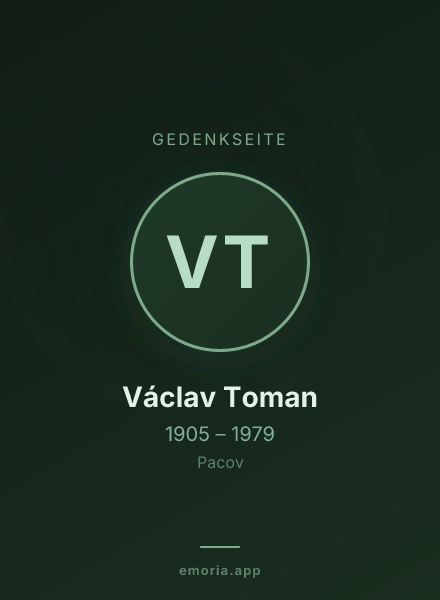 Gedenkportrait von Václav Toman